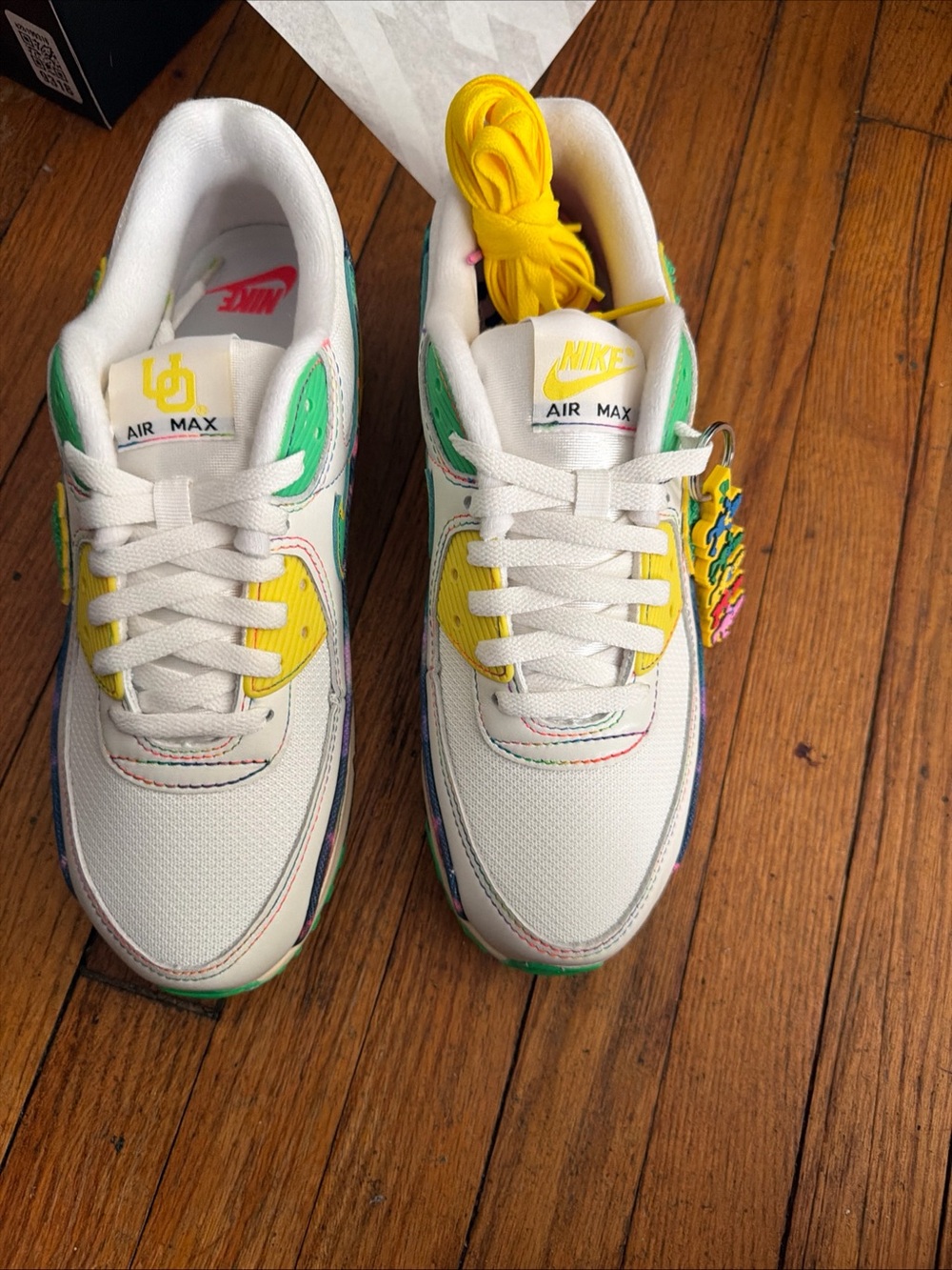 Nike Air Max 95 Grateful Dead Sneakers - White/Yellow/Green/Purple/Pink - Picture 4 of 11